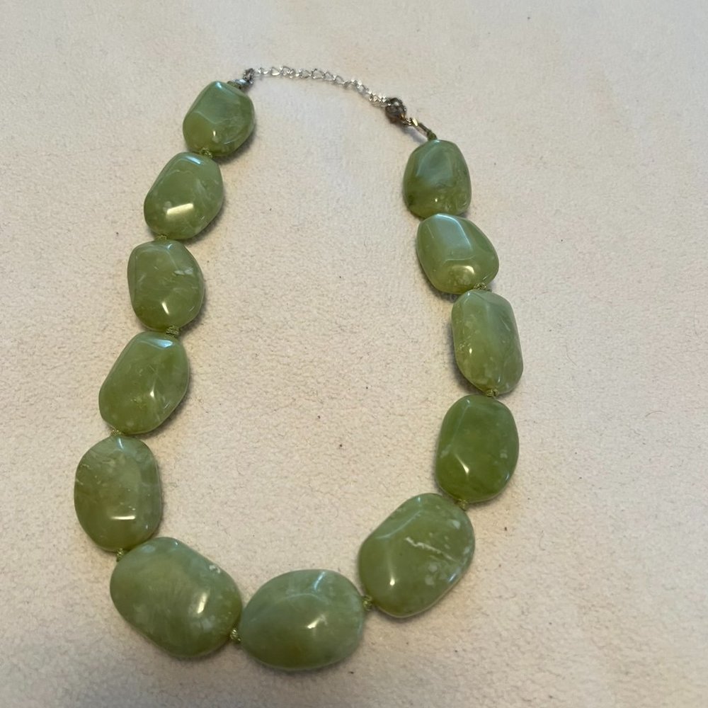 Ann Taylor LOFT Chunky Faux Jade Necklace - 18 inches